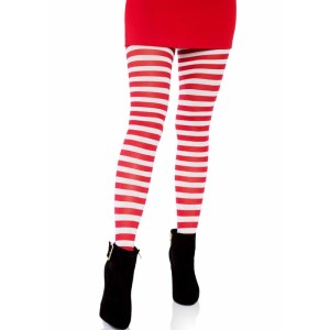 LEG AVENUE - COLLANTS RAYURES BLANC-ROUGE