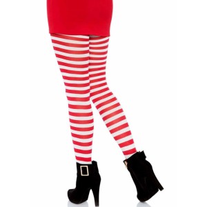 LEG AVENUE - COLLANTS RAYURES BLANC-ROUGE