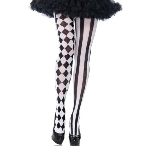 LEG AVENUE - COLLANTS ARLEQUIN NOIR-BLANC
