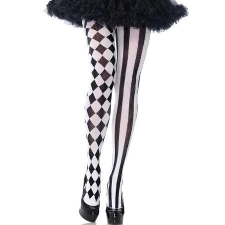 LEG AVENUE - COLLANTS ARLEQUIN NOIR-BLANC