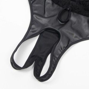 SUBBLIME - 954383 BODY SEXY AVEC PORTE-JARRETELLES NOIR S-M