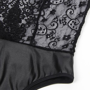 SUBBLIME - 954383 BODY SEXY AVEC PORTE-JARRETELLES NOIR S-M