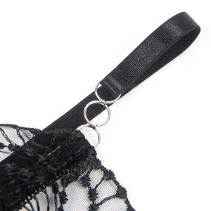 SUBBLIME - 955212 BODY TRANSPARENT AVEC DENTELLE CREUSE NOIRE S-M