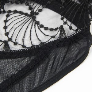 SUBBLIME - 955229 BODY TRANSPARENT AVEC DENTELLE CREUSE NOIR L-XL