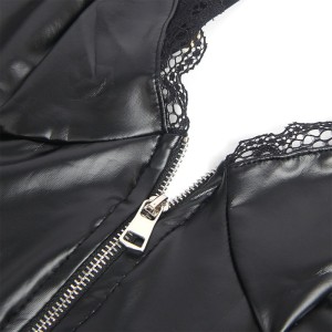 SUBBLIME - 955458 BODY FERMETURE ÉCLAIR EN CUIR NOIR S-M
