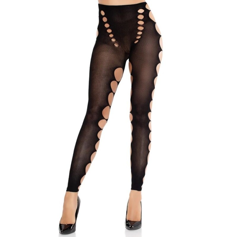 LEG AVENUE - BAS OPAQUES SANS COUTURE AVEC DÉCOUPE AUX PIEDS NOIRS
