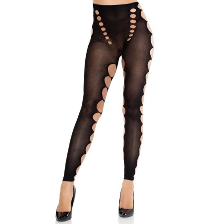 LEG AVENUE - BAS OPAQUES SANS COUTURE AVEC DÉCOUPE AUX PIEDS NOIRS
