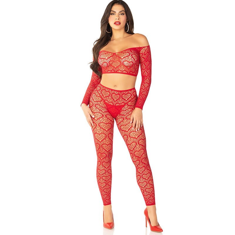 LEG AVENUE - CROP TOP BAS ROUGE TAILLE UNIQUE