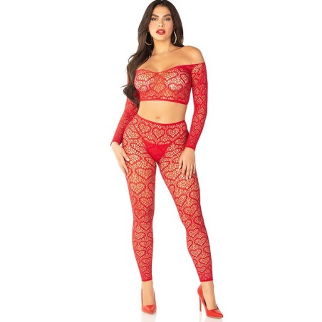 LEG AVENUE - CROP TOP BAS ROUGE TAILLE UNIQUE
