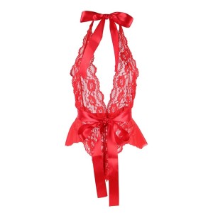 SUBBLIME - 953973 BODY SEXY A VOLANTS CEINTURE ROUGE S-M