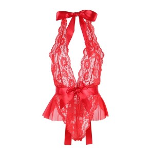 SUBBLIME - 953973 BODY SEXY A VOLANTS CEINTURE ROUGE S-M