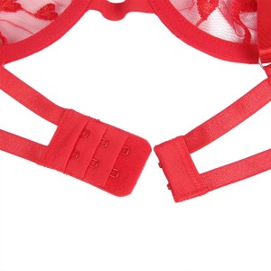 SUBBLIME - 954338 SOUTIEN-GORGE STRING PORTE-JARRETELLES IMPRIMÉ COEUR ROUGE L-XL