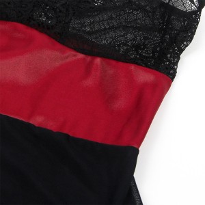 SUBBLIME - 954420 ROBE BONDAGE EN DENTELLE NOIRE S-M
