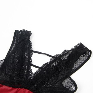 SUBBLIME - 954420 ROBE BONDAGE EN DENTELLE NOIRE S-M