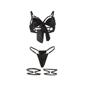 SUBBLIME - 955199 ENSEMBLE SOUTIEN-GORGE AVEC NŒUD NOIR RÉGLABLE S-M