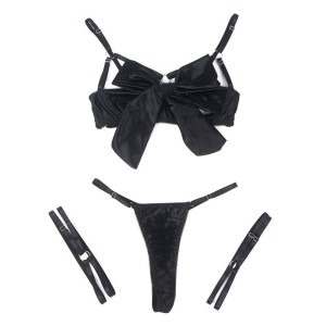 SUBBLIME - 955205 ENSEMBLE SOUTIEN-GORGE AVEC NŒUD NOIR RÉGLABLE L-XL