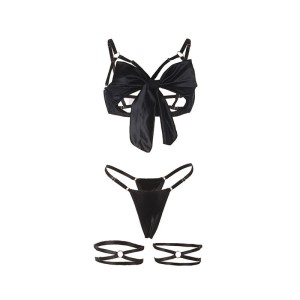 SUBBLIME - 955205 ENSEMBLE SOUTIEN-GORGE AVEC NŒUD NOIR RÉGLABLE L-XL