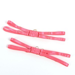 SUBBLIME - 955298 ENSEMBLE SOUTIEN-GORGE AVEC COLLIER ET DÉTAILS DE JAMBES ROSE FLUORESCENT S-M