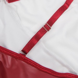 SUBBLIME - 955403 ROBE À BRETELLES EN CUIR BORDEAUX L-XL