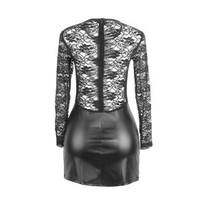 SUBBLIME - 955595 ROBE À MANCHES LONGUES AVEC DENTELLE NOIRE S-M