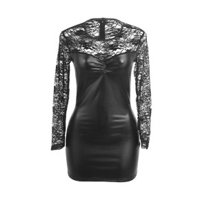SUBBLIME - 955601 ROBE À MANCHES LONGUES AVEC DENTELLE NOIRE L-XL