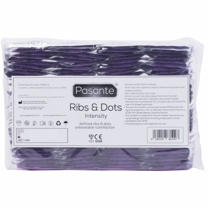 PASANTE - PRÉSERVATIFS INTENSITÉ RIBS and DOTS 144 UNITÉS