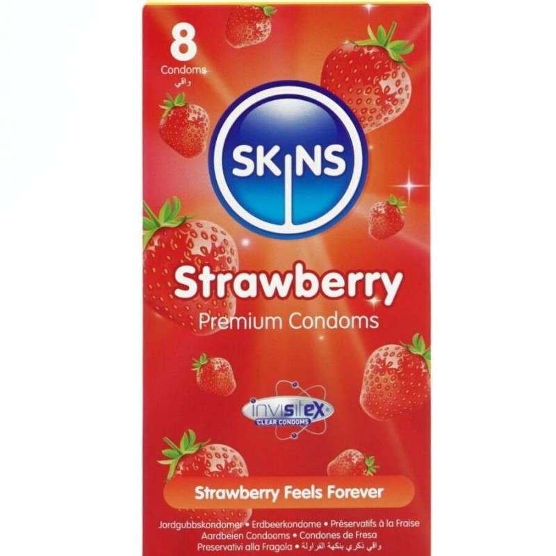 SKINS - PACK DE 8 PRÉSERVATIFS PREMIUM FRAISE
