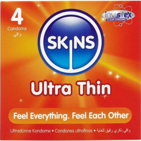 SKINS - PACK DE 4 PRÉSERVATIFS ULTRA FINS PREMIUM
