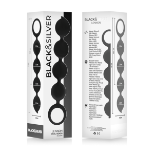 BLACKandSILVER - CHAPELET ANAL LENNON 4 SPHÈRES SILICONE 15 CM