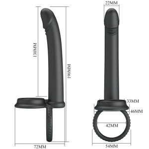 PRETTY LOVE - DILLION DOUBLE PÉNÉTRATION DOUBLE ANNEAU PÉNAL NOIR