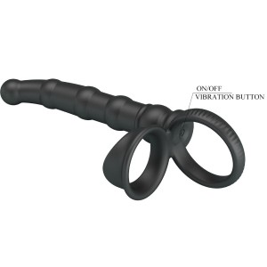 PRETTY LOVE - ANNEAU PÉNIS VIBRANT TATUM AVEC PLUG 10 VIBRATIONS NOIR