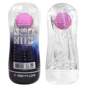 PRETTY LOVE - COUPE DE MASTURBATION TEXTURÉE À 360° TRANSPARENTE