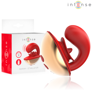 INTENSE - VIBRATEUR and STIMULATEUR MARIAH EN FORME DE U 10 VIBRATIONS ROUGE