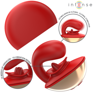 INTENSE - VIBRATEUR and STIMULATEUR MARIAH EN FORME DE U 10 VIBRATIONS ROUGE