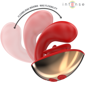 INTENSE - VIBRATEUR and STIMULATEUR MARIAH EN FORME DE U 10 VIBRATIONS ROUGE