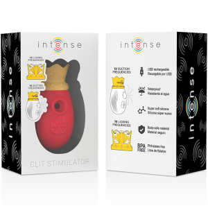 INTENSE - STIMULATEUR CLITORIS 10 MODES DASPIRATION ET DE LÉCHAGE - ROUGE