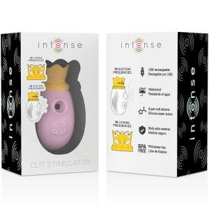 INTENSE - STIMULATEUR DE CLITORIS 10 MODES DASPIRATION ET DE LÉCHAGE - ROSE