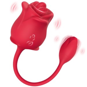 ARMONY - STIMULATEUR DASPIRATION ET VIBRATEUR ROSE 2 EN 1 10 MODES AVEC QUEUE ROUGE