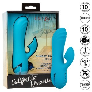 CALEXOTICS - SUNSET BEACH SEDUCER VIBRATEUR and STIMULATEUR 10 FONCTIONS BLEU