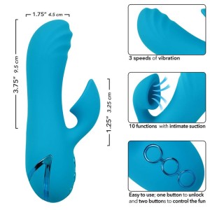 CALEXOTICS - SUNSET BEACH SEDUCER VIBRATEUR and STIMULATEUR 10 FONCTIONS BLEU