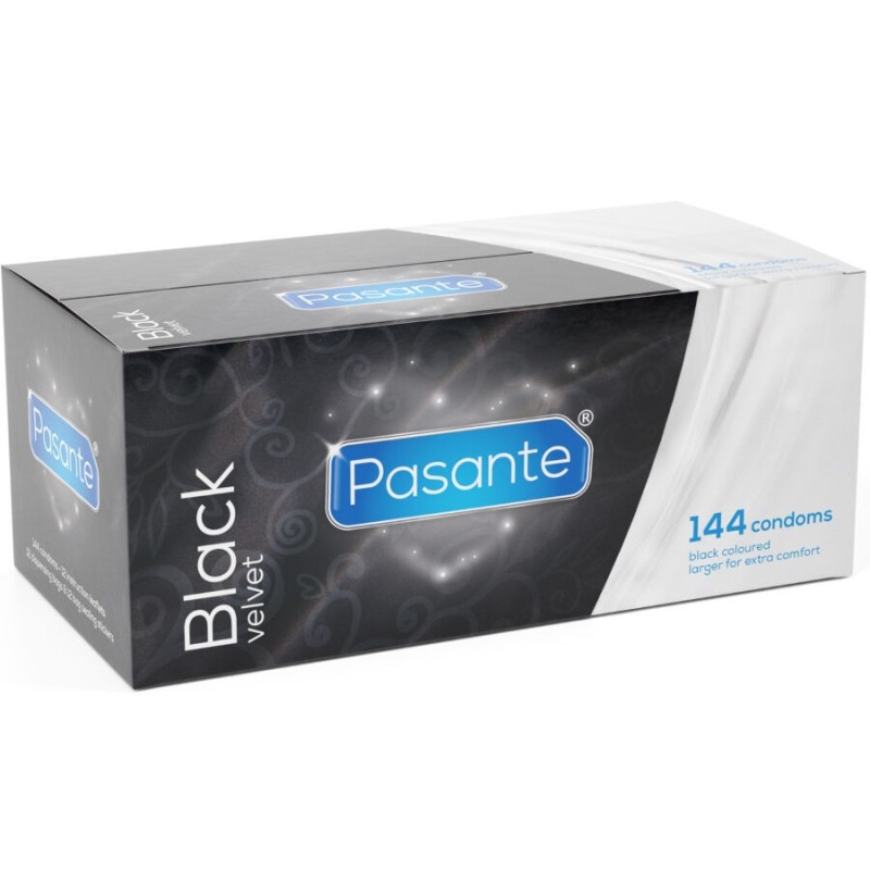 PASANTE - PRÉSERVATIFS EN VELOURS NOIR BOÎTE 144 UNITÉS