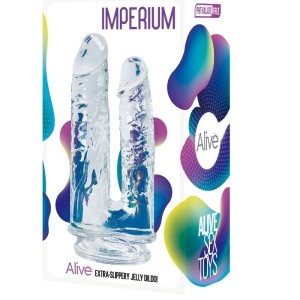 ALIVE - IMPERIUM DOUBLE PÉNIS RÉALISTE TRANSPARENT 12-14 CM