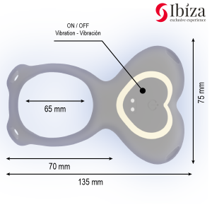 IBIZA - VIBRATEUR COUPLE EN FORME DE CŒUR AVEC TÉLÉCOMMANDE