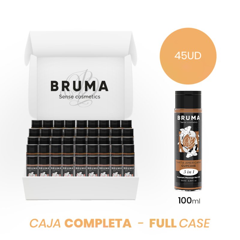 MOQ 45 - BRUMA HUILE DE MASSAGE PREMIUM EFFET CHALEUR SAVEUR CUPCAKE 3 EN 1 - 100 ML