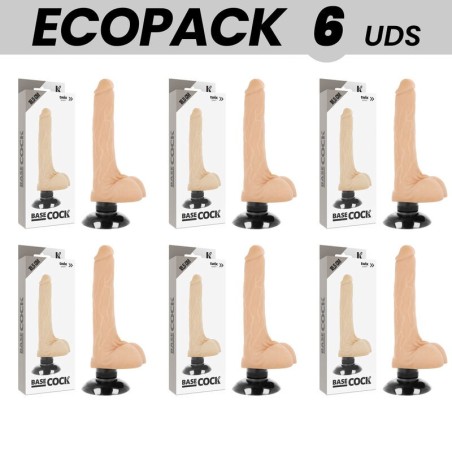 ECOPACK 6 UNITÉS - BASECOCK VIBRATEUR RÉALISTE 2-1 NATUREL 18.5 CM -O- 4 CM