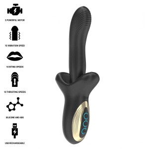 IBIZA - VIBRATEUR PUISSANT AVEC EFFET DE POUSSÉE ET DE MORSURE