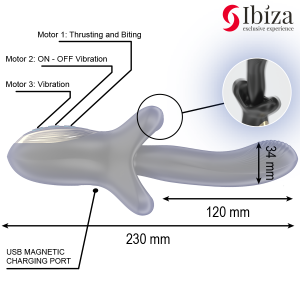 IBIZA - VIBRATEUR PUISSANT AVEC EFFET DE POUSSÉE ET DE MORSURE