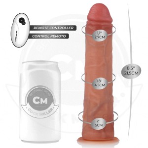 COCK MILLER - GODE RÉALISTE À VENTOUSE ET VIBRATION AVEC TÉLÉCOMMANDE 21,5 CM