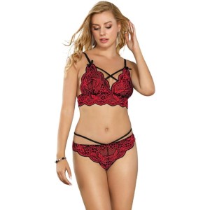 SUBBLIME - SET ENSEMBLE DEUX PIÈCES TOP ET CULOTTE EN DENTELLE S-M