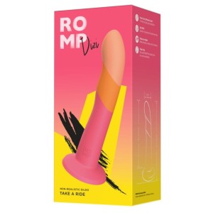 ROMP - DIZI GODEMICHET EN SILICONE AVEC VENTOUSE TRICOLÉ 18 CM